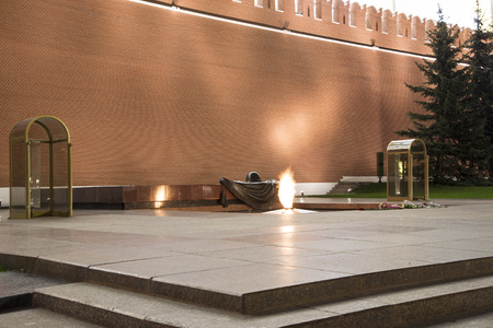 Tomb of the Unknown Soldier in the Alexander Garden. Moscow, Russiaのeditorial素材