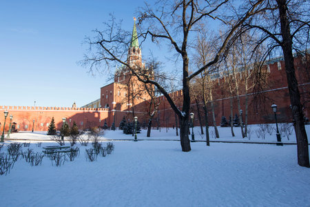 Moscow Kremlin on a sunny winter day, Russiaのeditorial素材