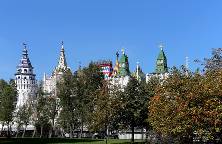 Izmailovsky Kremlin (Kremlin in Izmailovo), Moscow, Russia-- is one of the most colorful and interesting city landmarks, including museums, restaurants, fairs and markets and many other attractions の写真素材
