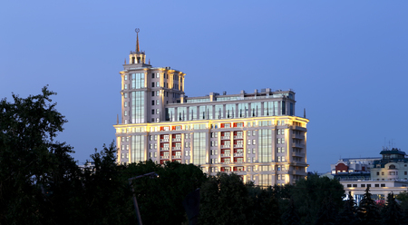President Hotel in Moscow, Russia (Night view)のeditorial素材