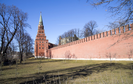 View of Moscow Kremlin on a sunny day, Russia-- Moscow architecture and landmark, Moscow cityscapeのeditorial素材