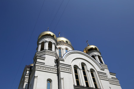 Modern Orthodox church in Moscow, Russiaの写真素材