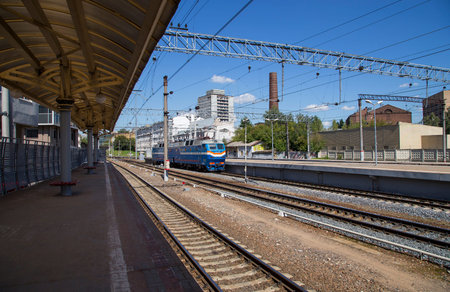 passenger platform (Kursky railway terminal ) is one of the nine main railway stations in Moscow, Russiaのeditorial素材