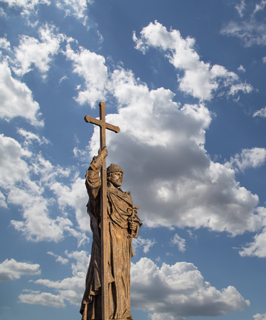 Monument to Holy Prince Vladimir the Great on Borovitskaya Square in Moscow near the Kremlin, Russia.  The opening ceremony took place on November 4, 2016の写真素材
