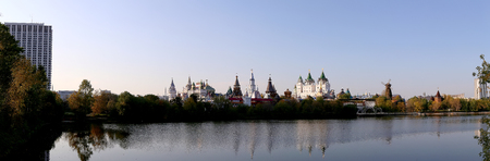 Izmailovsky Kremlin (Kremlin in Izmailovo), Moscow, Russia (panorama )-- is one of the most colorful and interesting city landmarks, including museums, restaurants, fairs and markets and many other attractionsの写真素材