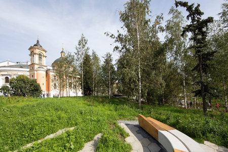 Zaryadye Park -- urban park located near Red Square in Moscow, Russia. Zaryadye Park is the first public park built in Moscow for over 50 years. The park was inaugurated on 9 September 2017のeditorial素材