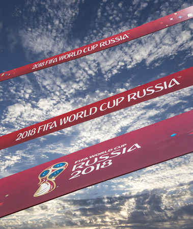 Logo of the 2018 FIFA World Cup in Russiaのeditorial素材
