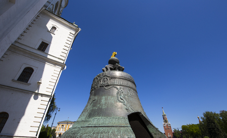 Tsar Bell (also known as the Tsarsky Kolokol, Tsar Kolokol, or Royal Bell). Inside of Moscow Kremlin, Russia (day).の写真素材