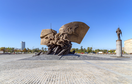 Monument to the heroes First World War in Victory Park on Poklonnaya Hill, Moscow, Russiaのeditorial素材
