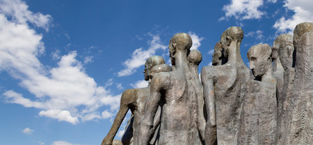 Monument The tragedy of peoples in Victory Park on Poklonnaya Hill (Gora), Moscow, Russia--...
