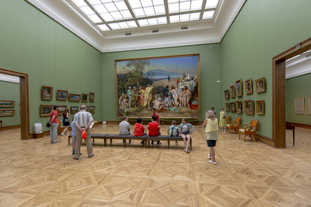 The State Tretyakov Gallery-- is an art gallery in Moscow, Russia, the foremost depository of Russian fine art in the world. Gallery's history starts in 1856. Hall of artist V.Vasnetsov. Collection - 130,000 exhibitsのeditorial素材