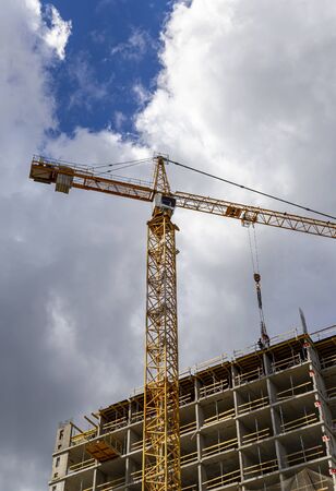 Multi-storey building under construction (new residential complex), Moscow, Russiaの写真素材