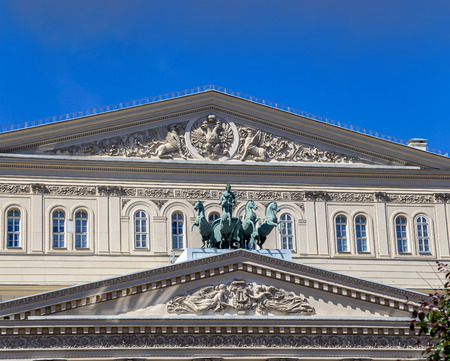 Bolshoi Theatre (Large, Great or Grand Theatre, also spelled Bolshoy) in the afternoon, Moscow, Russiaのeditorial素材
