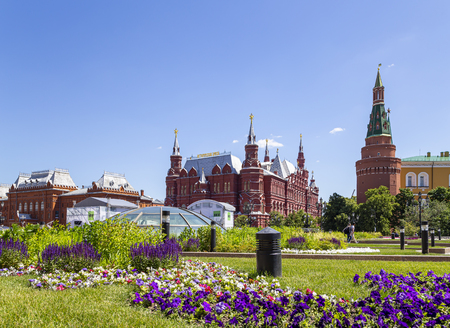 Manege Square near the Kremlin. Moscow, Russia (day)のeditorial素材