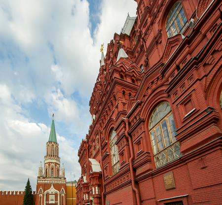 State Historical Museum of Russia, wedged between Red Square and Manege Square in Moscow, Russiaのeditorial素材