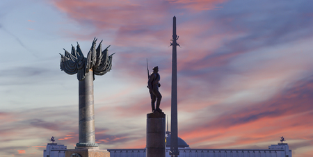 War memorial in Victory Park on Poklonnaya Hill (Gora), Moscow, Russia. The memorial complex constructed in memory of those who died during the Great Patriotic warのeditorial素材