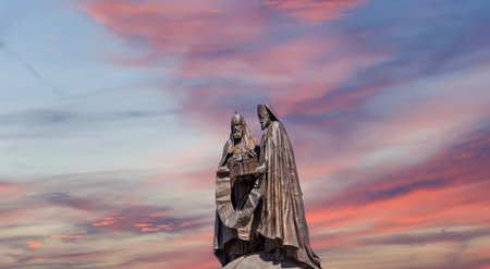 Monument Reunion at the Cathedral of Christ the Savior in Moscow, Russia
