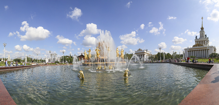 Fountain Friendship of Nations(1951-54, The project of the fountain by architects K. Topuridze and G. Konstantinovsky) -- VDNKH (All-Russia Exhibition Centre), Moscow, Russiaのeditorial素材
