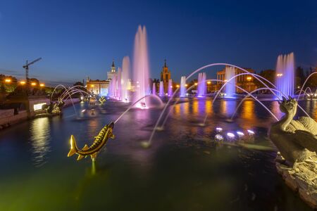 Fountain Stone Flower at VDNKh in Moscow.の写真素材