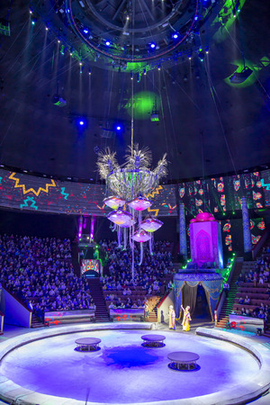 Presentation (Show) in Moscow State Circus (Big Moscow Circus on Vernadskogo Prospekt), Russiaのeditorial素材