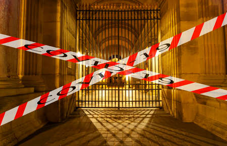 Coronavirus in Paris, France. Covid-19 sign. Concept of COVID pandemic and travel in Europe.のeditorial素材