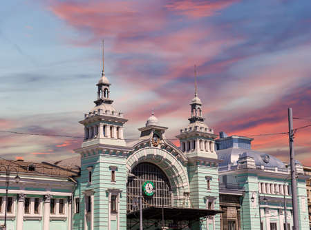 Belorusskiy railway station - is one of the nine main railway stations in Moscow, Russia. It was opened in 1870 and rebuilt in its current form in 1907-1912のeditorial素材