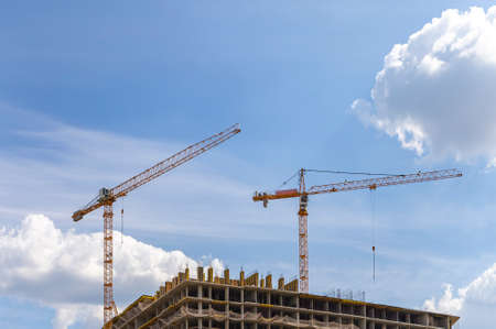 View of construction site, industrial image. Moscow, Russiaの写真素材