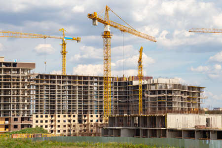 View of construction site, industrial image. Moscow, Russiaの写真素材