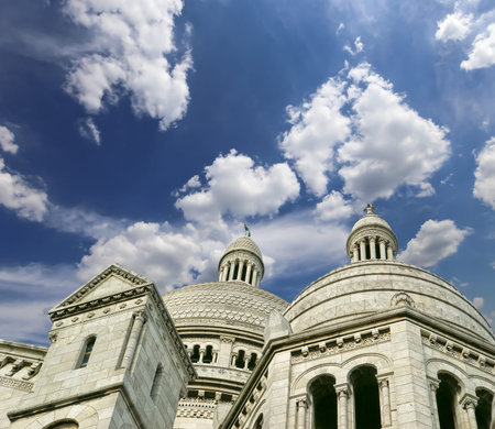 Basilica of the Sacred Heart of Paris, commonly known as Sacre-Coeur Basilica, located in the...