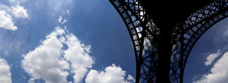 Eiffel Tower (contour) in Paris, France (against the background of a beautiful sky)の写真素材