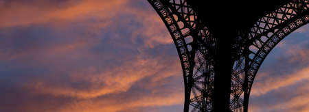 Eiffel Tower (contour) in Paris, France (against the background of a beautiful sky)の写真素材