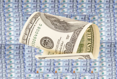 Hundred dollar bills money pile. Finance and business concept