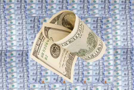 Hundred dollar bills money pile. Finance and business concept