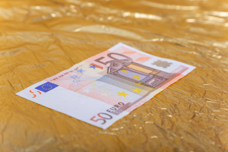 Euro banknotes, close-up. Finance and business conceptの写真素材
