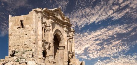 Arch of Hadrian in Gerasa (Jerash)-- was built to honor the visit of emperor Hadrian to Jerash in...