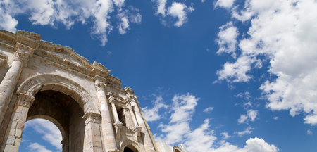Arch of Hadrian in Gerasa (Jerash)-- was built to honor the visit of emperor Hadrian to Jerash in...