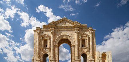 Arch of Hadrian in Gerasa (Jerash)-- was built to honor the visit of emperor Hadrian to Jerash in...