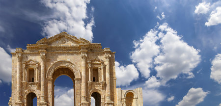 Arch of Hadrian in Gerasa (Jerash)-- was built to honor the visit of emperor Hadrian to Jerash in...