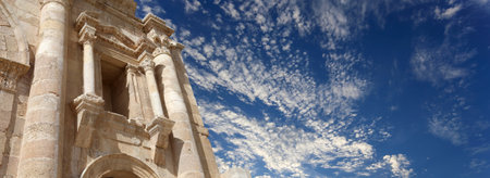 Arch of Hadrian in Gerasa (Jerash)-- was built to honor the visit of emperor Hadrian to Jerash in...