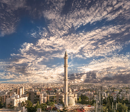 Amman city landmarks-- old roman Citadel Hill, Jordan.の写真素材