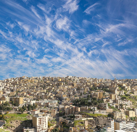Amman city landmarks-- old roman Citadel Hill, Jordan.の写真素材