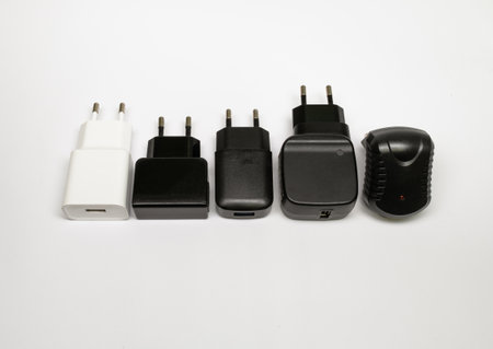Chargers (power supplies) for smartphones, tablets and various electrical personal devicesの写真素材