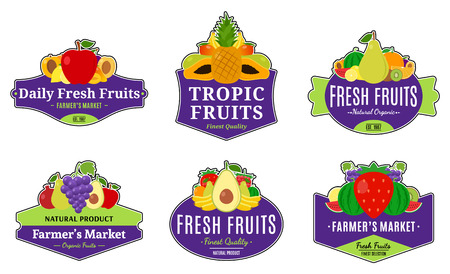 Set of fruit logo templates.のイラスト素材