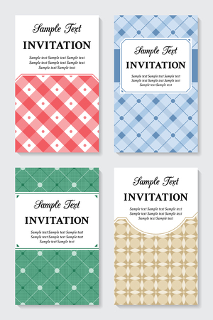 Set of vector vintage invitation cards, business cards or announcements templatesのイラスト素材