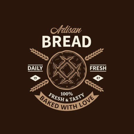 Vector bakery or bread vintage  Bread design template for baked products branding and packagingのイラスト素材