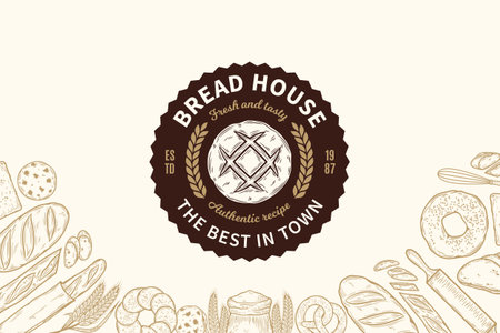Vector bakery Bakery design template for baked products branding and packaging. vector bread...