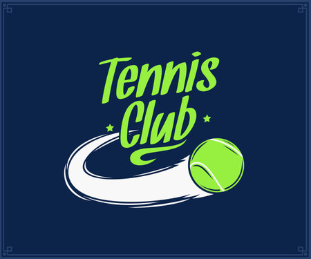 Vector tennis club , tennis emblem design, sport label with sample textのイラスト素材