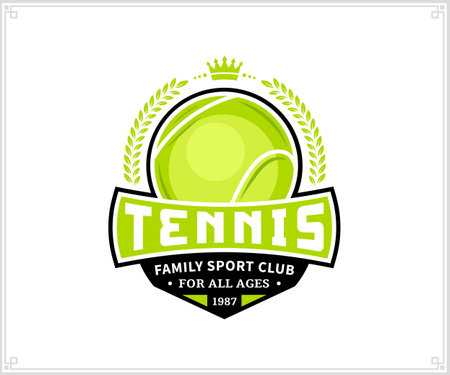 Tennis club logo design. Tennis emblem for tournament, recreation and clubhouseのイラスト素材