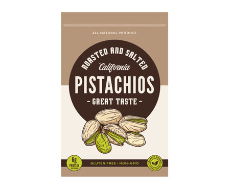 Vector pistachio nut packaging design template. Vector pistachio nut illustrationのイラスト素材