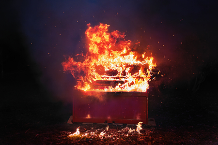 Piano on fireの写真素材
